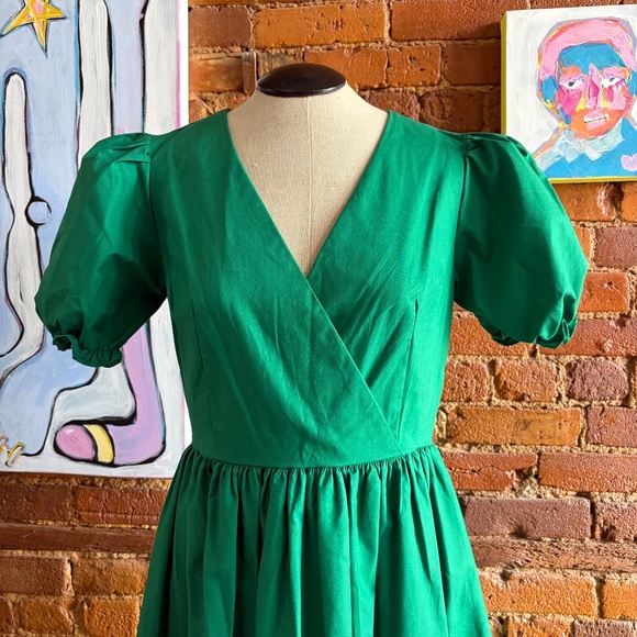 Lisa Says Gah! Emerald green Toganga Midi Dress size L, NWT - Picture 2 of 16